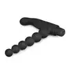 Easy Toys Beaded Buddy Vibrator - Black Wibrujący stymulator z elastycznymi koralikami analnymi i zewnętrznym stymulatorem krocza