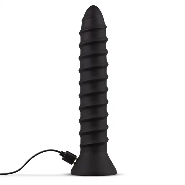 Easy Toys - Screwed Plug Black Wibrator analny o konstrukcji śruby. 10 różnych ustawień, ładowanie USB