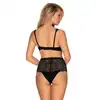 Obsessive - Klarita Set L/XL Czarny komplet: biustonosz i figi z wysokim stanem 