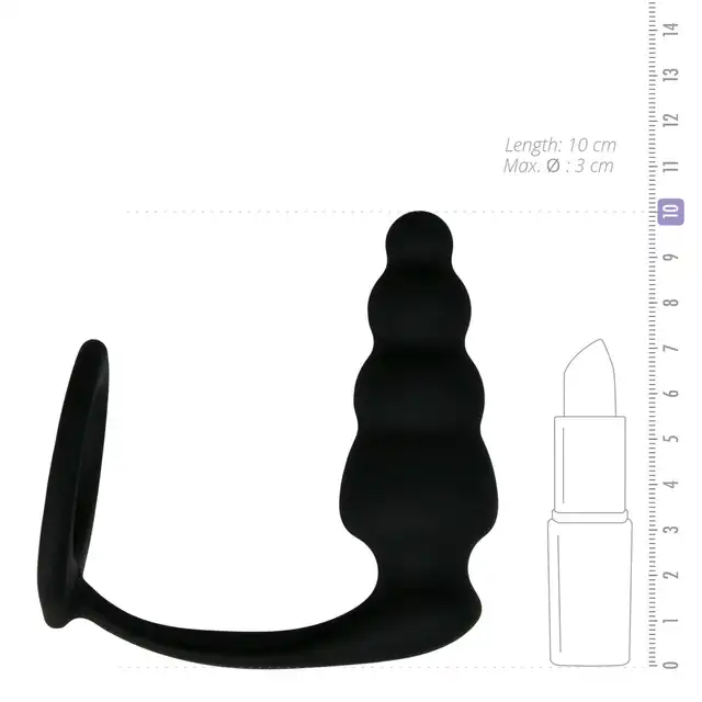 Easy Toys - Pleasing Plug With Ring Korek analny i pierścień na penisa z wysokiej jakości silikonu