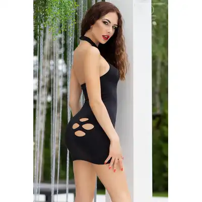 Chilirose - Seamless Dreams CR 4434 S/M Black - kusząca sukienka, która opina ciało w czarnym kolorze