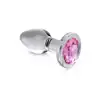 Booty Sparks - Pink Gem Glass M. Szklany korek analny z eleganckim różowym kryształkiem