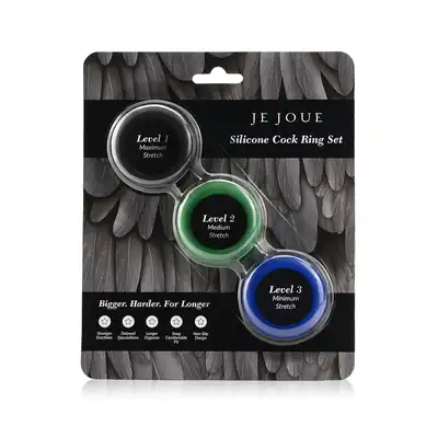 Je Joue - C-Ring Set 3. Zestaw ekskluzywnych silikonowych pierścieni erekcyjnych, różne średnice 