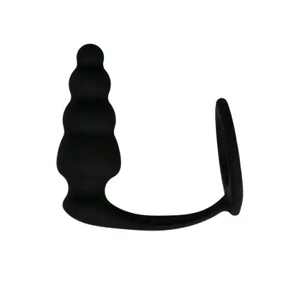 Easy Toys - Pleasing Plug With Ring Korek analny i pierścień na penisa z wysokiej jakości silikonu