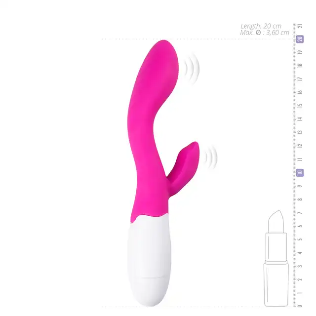Easy Toys - Lily Vibe Pink Jedwabiście gładki wibrator z elastycznym stymulatorem, 10 programów wibracji