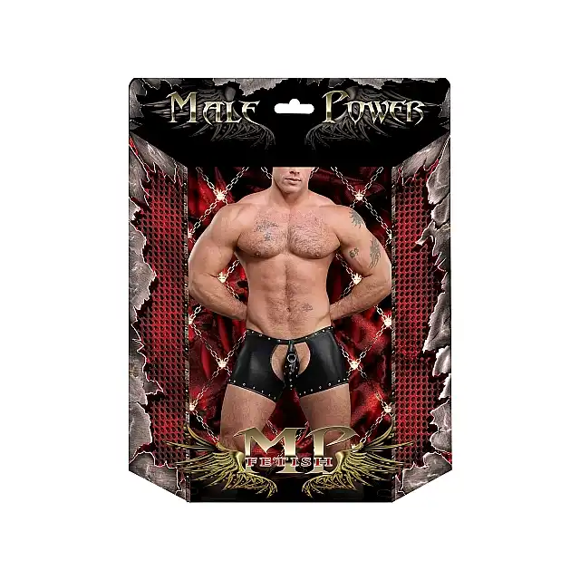 Male Power - Poseidon L/XL. Czarne bokserki z seksownymi wycięciami. 