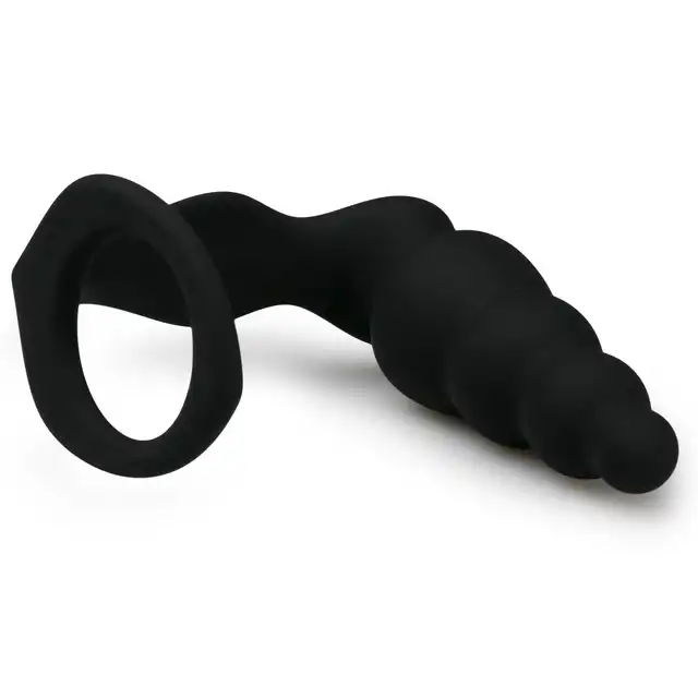 Easy Toys - Pleasing Plug With Ring Korek analny i pierścień na penisa z wysokiej jakości silikonu