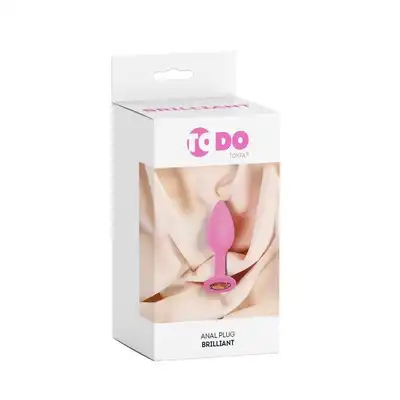  ToDo - Anal Plug Brilliant. Silikonowa wtyczka analna z kryształkiem. 2 cm średnicy 