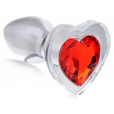 Booty Sparks - Red Heart Glass S. Szklany plug analny z czerwonym kryształkiem.
