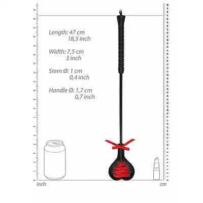 Ouch! Crop Black Heart With Red Lace - Large
