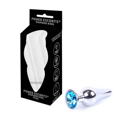Plug - butt plug small light blue stone