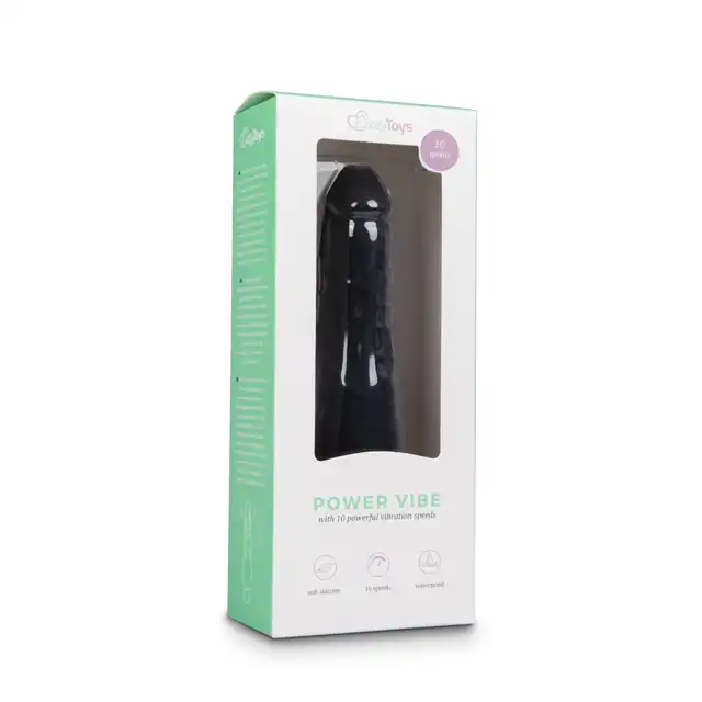 Easy Toys - Power Vibe Black Wodoodporny, silikonowy wibrator w kolorze czarnym 