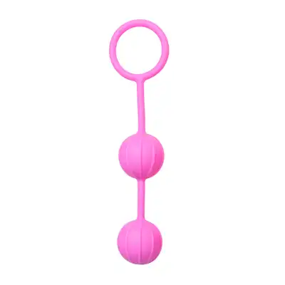 Easytoys Vertical Ribbed Geisha Balls Silikonowe kulki gejszy z prążkami dla dodatkowej stymulacji. Kolor rózowy