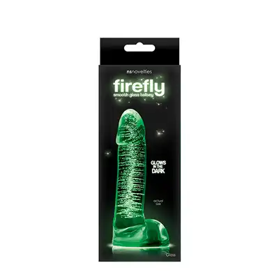NsNovelties - Firefly Glass Dildo. Szklane świecące w ciemnościach dildo 