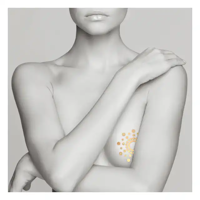 Bijoux Indiscrets-Mimi Temporary Tattoo Zestaw pięknych tatuaży na piersi - 3 zestawy: zloty, srebrny, miedziany
