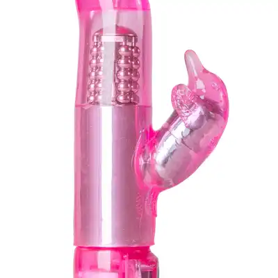 Easy Toys - Dolphin Vibrator Pink Wibrator z rotacyjnymi kuleczkami i stymulatorem w kształcie delfinka