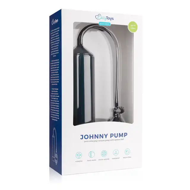 Easy Toys - Johnny Pump Pompka powiększajaca penisa 23 cm - czarna z podziałką !