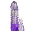 Easy Toys - Thrusting Rabit Purple Fioletowy wibrator króliczek z ruchem posuwistym i ruchomymi kuleczkami
