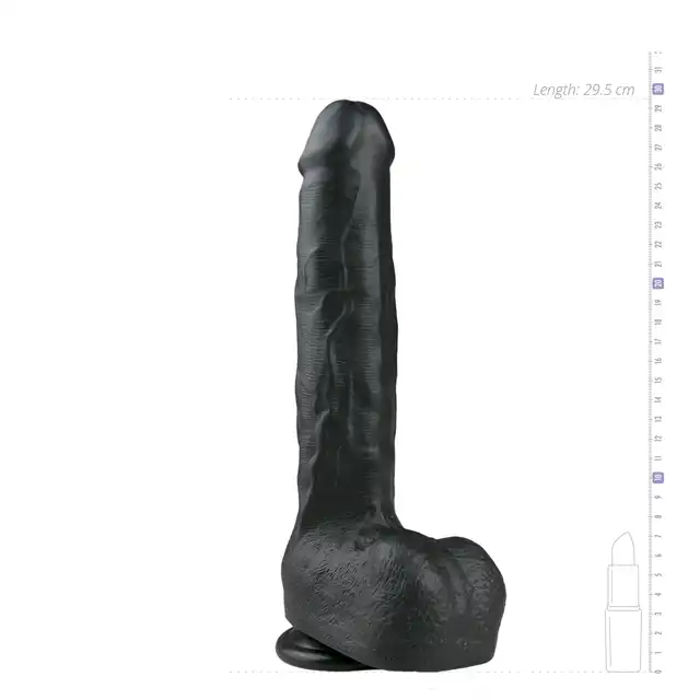 Easy Toys - Realistic Dildo Black - 29,5 Duży realistyczny członek z przyssawką