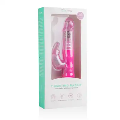 EasyToys Thrusting Rabbit Vibrator Pink Różowy wibrator króliczek z ruchem posuwistym i ruchomymi kuleczkami !