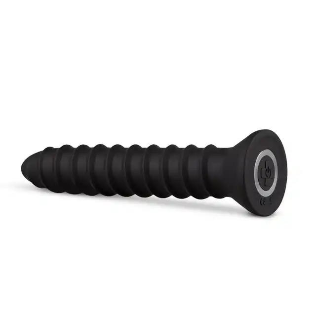 Easy Toys - Screwed Plug Black Wibrator analny o konstrukcji śruby. 10 różnych ustawień, ładowanie USB