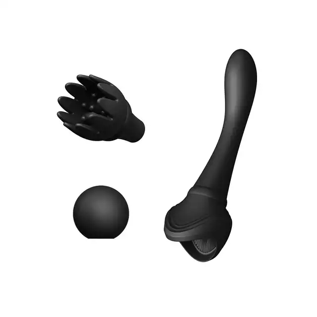 Zalo - Clitoral Bess Black USB. Luksusowy stymulator łechtaczki i punktu G, 3 nakładki. Mega design. 