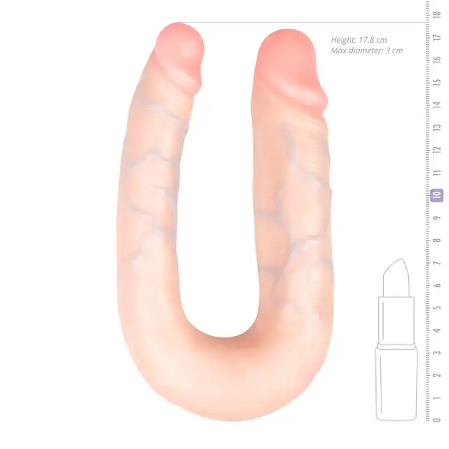 Easy Toys - Duo Dildo 17 cm Realistyczne dildo w kształcie litery U do podwójnej stymulacji