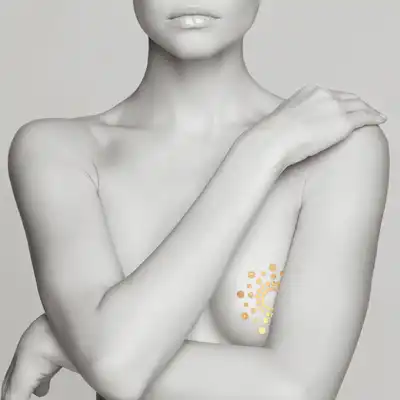 Bijoux Indiscrets-Mimi Temporary Tattoo Zestaw pięknych tatuaży na piersi - 3 zestawy: zloty, srebrny, miedziany