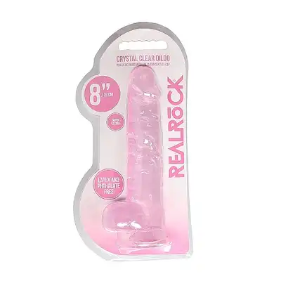 8" / 20 cm Realistic Dildo With Balls - Pink