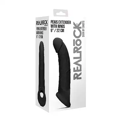 Penis Extender with Rings - 22 cm - Black
