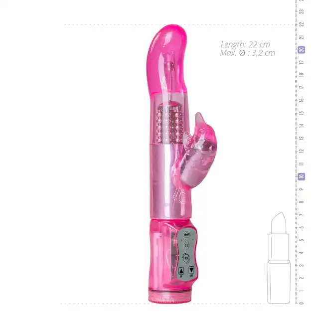 Easy Toys - Dolphin Vibrator Pink Wibrator z rotacyjnymi kuleczkami i stymulatorem w kształcie delfinka