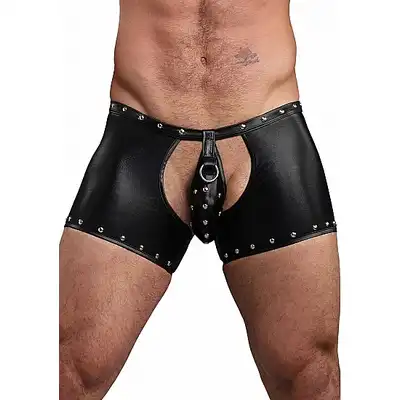 Male Power - Poseidon L/XL. Czarne bokserki z seksownymi wycięciami. 