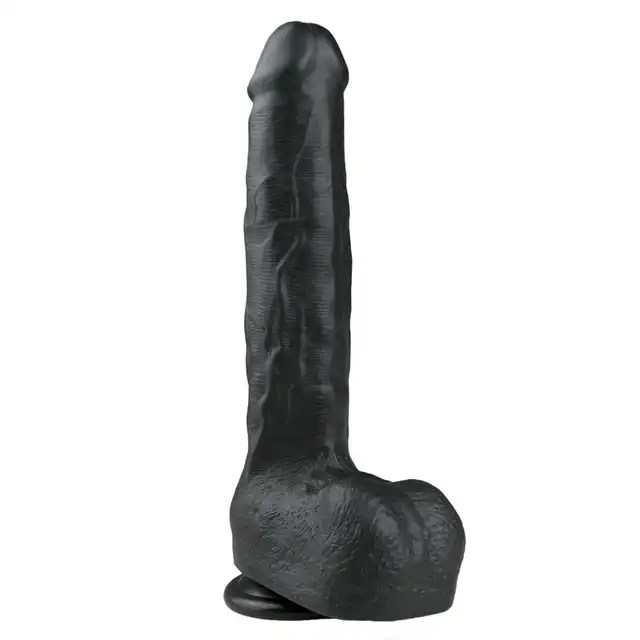 Easy Toys - Realistic Dildo Black - 29,5 Duży realistyczny członek z przyssawką