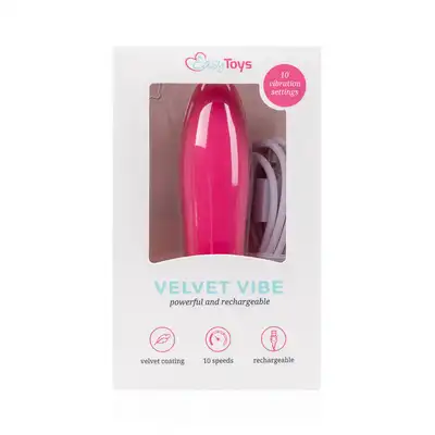 Easy Toys - Velvet Vibe - Pink Aksamitny mini wibrator, który możesz zabrać pod prysznic !