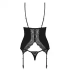 Obsessive - Diyosa gorset i stringi L/XL. Seksowny czarny gorset