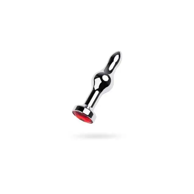 Toyfa - Silver Plug Red Gem 10 cm.  Metalowa wtyczka analna z czerwonym kryształkiem 