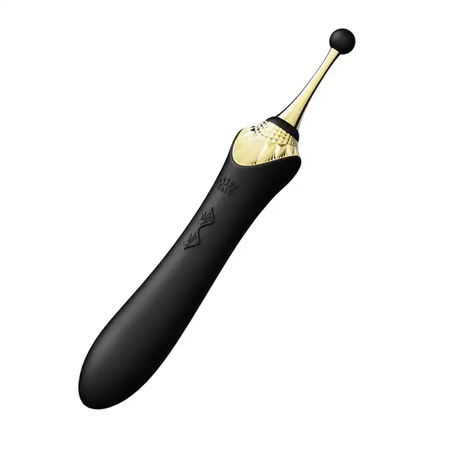 Zalo - Clitoral Bess Black USB. Luksusowy stymulator łechtaczki i punktu G, 3 nakładki. Mega design. 