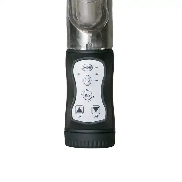 Easy Toys - Rabbit Vibrator Black Wibrator z obracającymi się kuleczkami i stymulującymi uszkami 