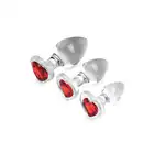 Booty Sparks - Red Heart Gem Glass Set Zestaw 3 szklanych wtyczek analnych z czerwonym sercem
