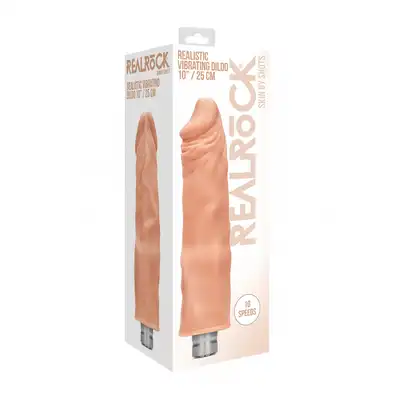 10" / 25 cm Realistic Vibrating Dildo - Flesh