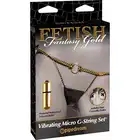 FF - Goldvibrating Micro G-String Set - zestaw stringów ze złotymi zdobieniami z wibrującym pociskiem