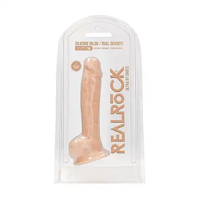Silicone Dildo With Balls - 22,8 cm - Flesh