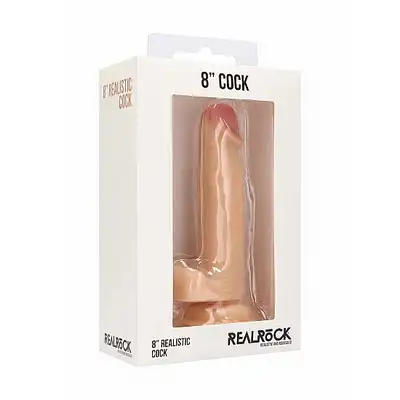 Realistic Cock - 8" - With Scrotum - Skin