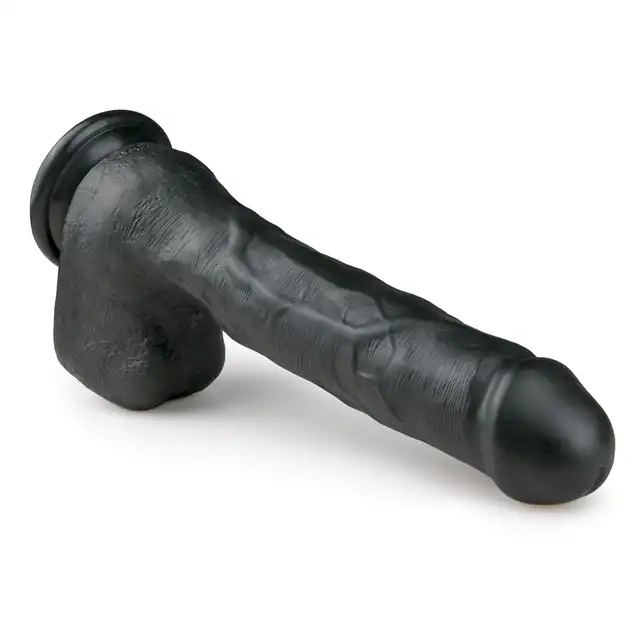 Easy Toys - Realistic Dildo Black - 29,5 Duży realistyczny członek z przyssawką