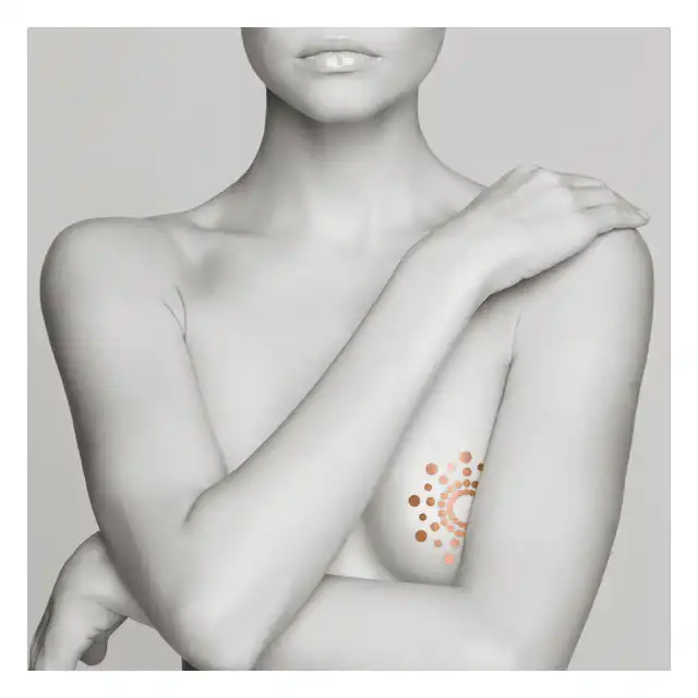 Bijoux Indiscrets-Mimi Temporary Tattoo Zestaw pięknych tatuaży na piersi - 3 zestawy: zloty, srebrny, miedziany
