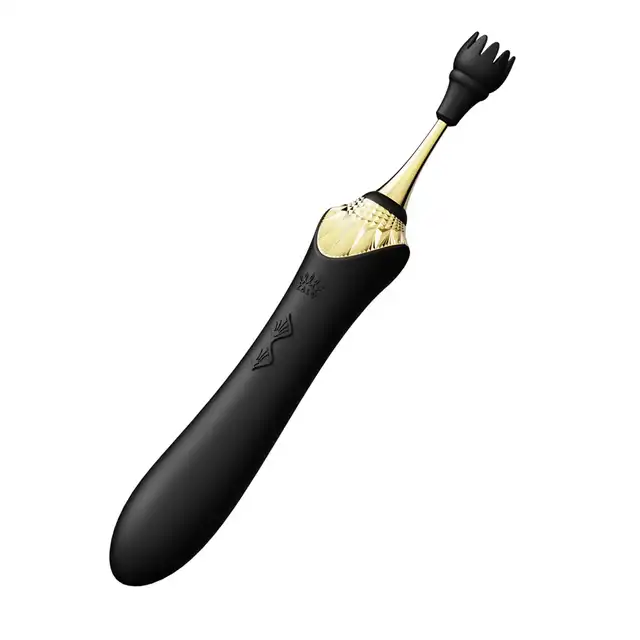 Zalo - Clitoral Bess Black USB. Luksusowy stymulator łechtaczki i punktu G, 3 nakładki. Mega design. 
