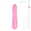 Easy Toys - Diamond Vibrator Pink Prążkowany mały wibratorek z sztucznymi diamentami