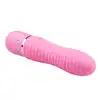 Easy Toys - Diamond Vibrator Pink Prążkowany mały wibratorek z sztucznymi diamentami