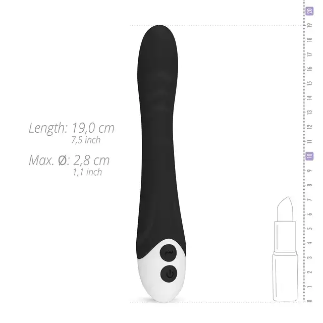 Easy Toys - Lunar Vibe Black Piękny silikonowy wibrator - 10 programów , USB