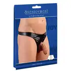 Svenjoyment - Im. Leather Mens String M -  męskie stringi z otworem na penisa, wet look